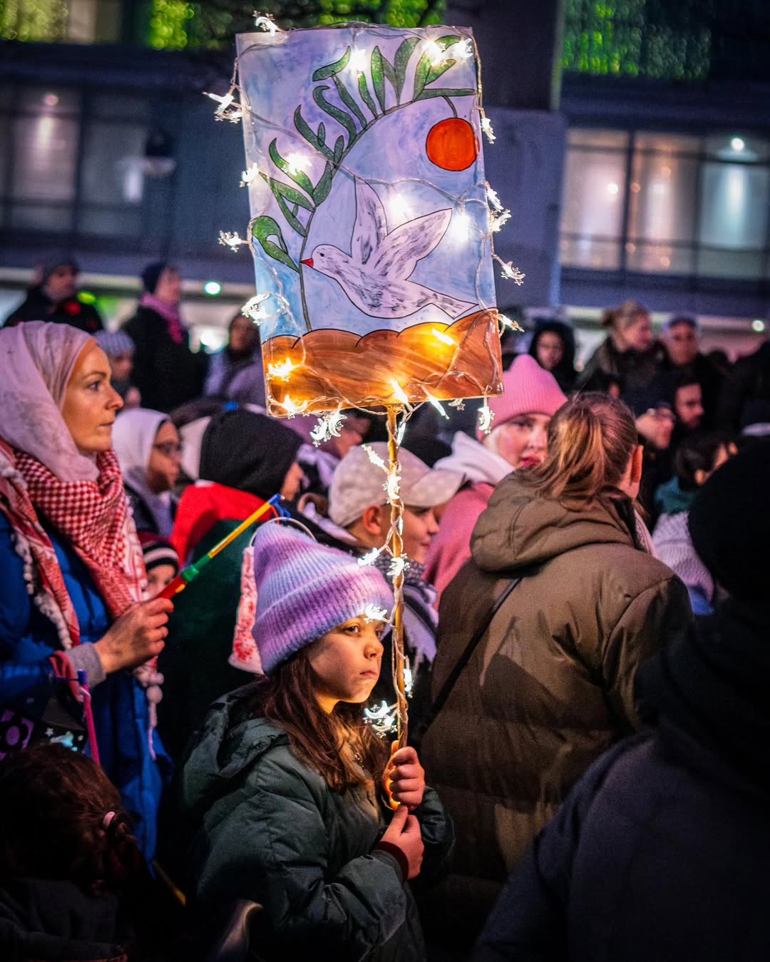 Solidarity with Palestine march by children in Berlin.